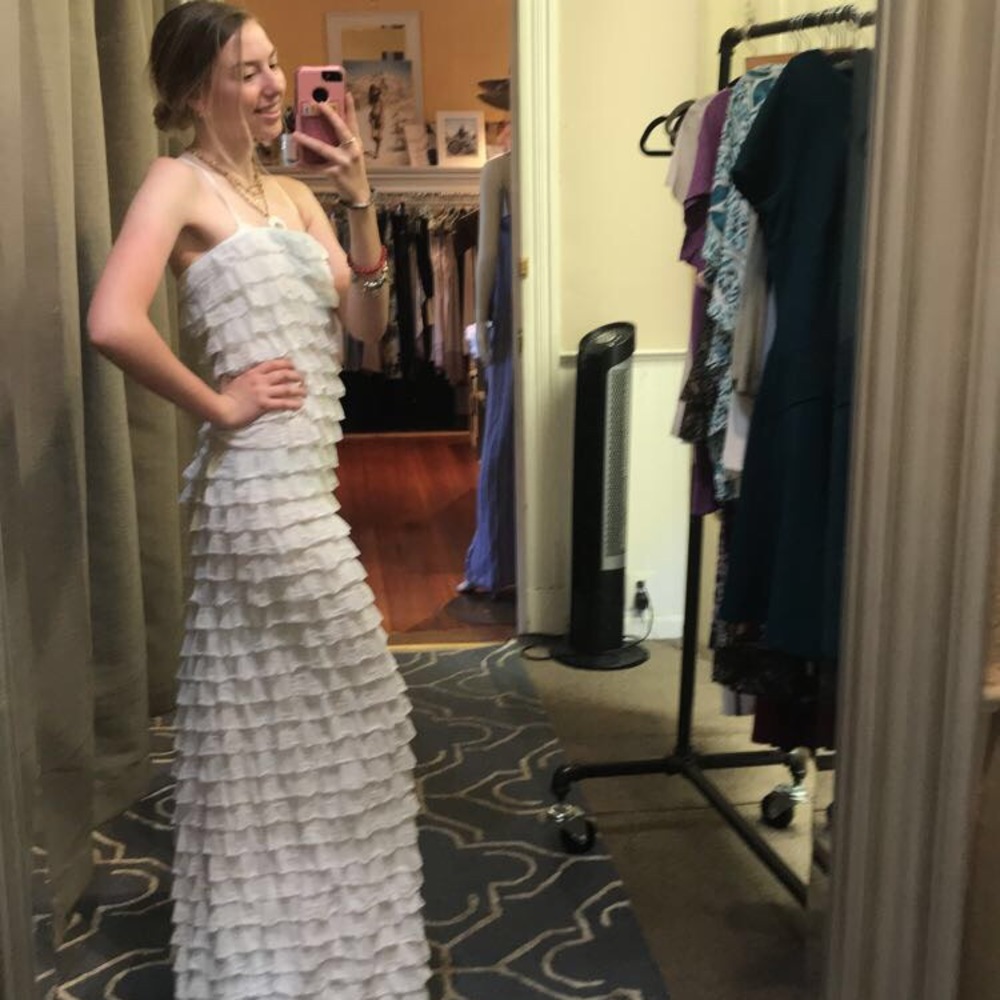 Ruffle White Maxi Dress